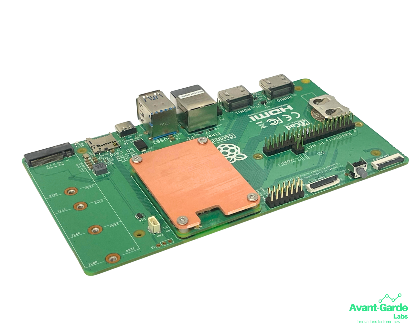 Raspberry Pi CM5 Low Profile Copper Heatsink Heat Spreader